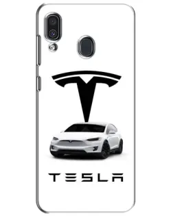 Чехол для Samsung Galaxy A30 2019 (A305F) с картинкой «Tesla White Style»