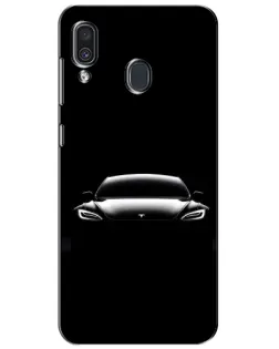 Чехол для Samsung Galaxy A30 2019 (A305F) с картинкой «Фары Tesla Night»