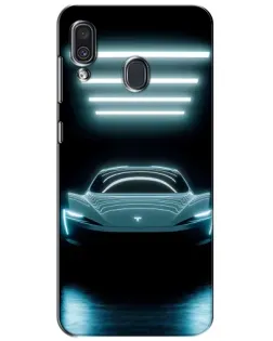 Чехол для Samsung Galaxy A30 2019 (A305F) с картинкой «Tesla в неоне»
