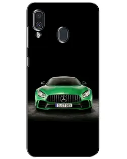 Чехол для Samsung Galaxy A30 2019 (A305F) с картинкой «Mercedes — неоновый лого»