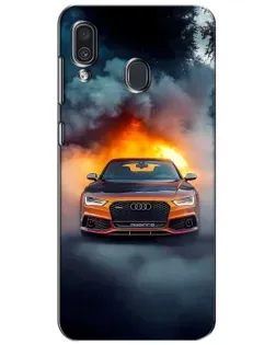 Чохол для Samsung Galaxy A30 2019 (A305F) з картинкою «Audi у вогняному диму»