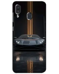 Чехол для Samsung Galaxy A30 2019 (A305F) с картинкой «Lamborghini золотые линии»