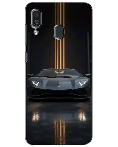 Чехол для Samsung Galaxy A30 2019 (A305F) с картинкой «Lamborghini золотые линии»