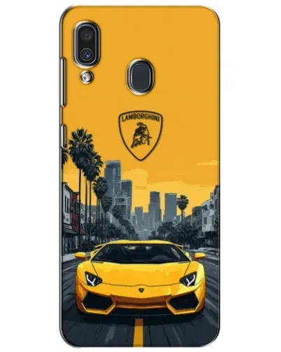Чехол для Samsung Galaxy A30 2019 (A305F) с картинкой «Желтый Lamborghini город»
