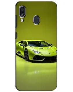 Чехол для Samsung Galaxy A30 2019 (A305F) с картинкой «Салатовый Lamborghini Huracan»