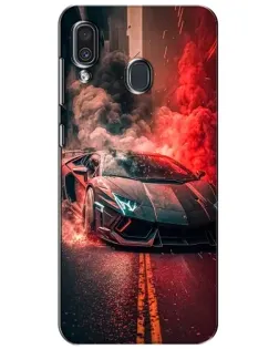 Чехол для Samsung Galaxy A30 2019 (A305F) с картинкой «Lamborghini красный дым»