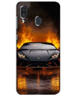 Чехол для Samsung Galaxy A30 2019 (A305F) с картинкой «Lamborghini в огне»