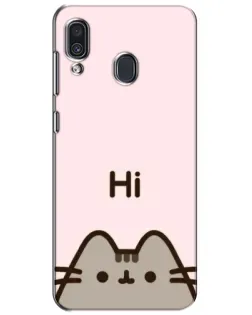 Чехол для Samsung Galaxy A30 2019 (A305F) с картинкой «Пушин говорит Hi»