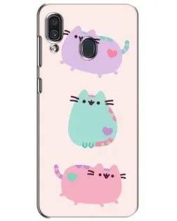 Чехол для Samsung Galaxy A30 2019 (A305F) с картинкой «Pusheen трио»