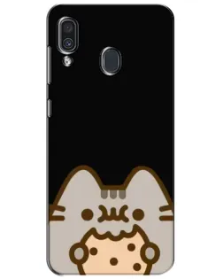 Чехол для Samsung Galaxy A30 2019 (A305F) с картинкой «Пушин на черном»