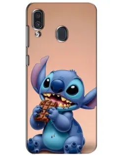 Чохол для Samsung Galaxy A30 2019 (A305F) з картинкою «Стіч їсть шоколад»