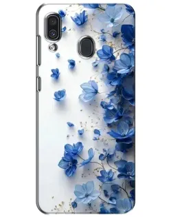 Чехол для Samsung Galaxy A30 2019 (A305F) с картинкой «Голубой цветочный каскад»