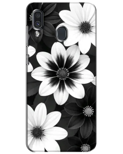 Чехол для Samsung Galaxy A30 2019 (A305F) с картинкой «Монохромные астры»