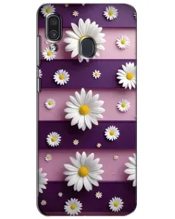 Чехол для Samsung Galaxy A30 2019 (A305F) с картинкой «Ромашки на фиолетовом»