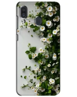 Чехол для Samsung Galaxy A30 2019 (A305F) с картинкой «Ветка мелких белых цветов»