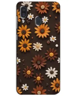 Чехол для Samsung Galaxy A30 2019 (A305F) с картинкой «Узор из маленьких подсолнухов»