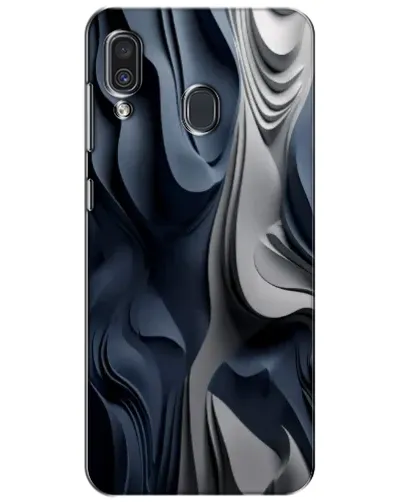 Чехол для Samsung Galaxy A30 2019 (A305F) с картинкой «Объемные синие складки»