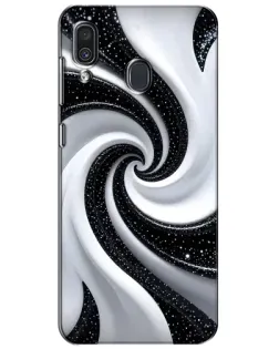 Чехол для Samsung Galaxy A30 2019 (A305F) с картинкой «Черно-белая спираль»