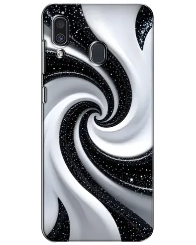 Чехол для Samsung Galaxy A30 2019 (A305F) с картинкой «Черно-белая спираль»