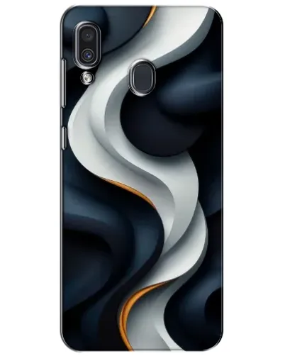 Чехол для Samsung Galaxy A30 2019 (A305F) с картинкой «Объемные черно-белые ленты»