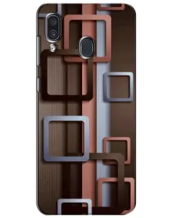 Чехол для Samsung Galaxy A30 2019 (A305F) с картинкой «Коричневые объемные квадраты»