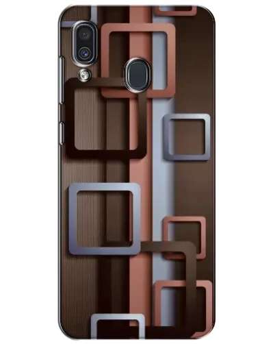 Чехол для Samsung Galaxy A30 2019 (A305F) с картинкой «Коричневые объемные квадраты»