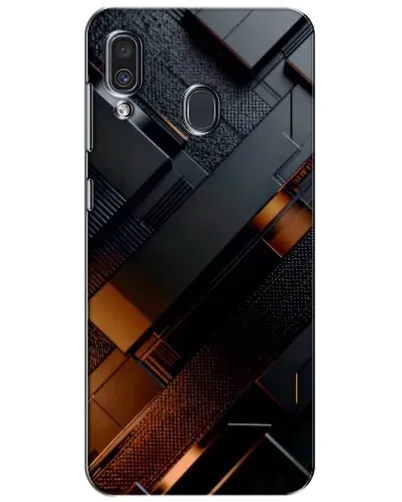 Чехол для Samsung Galaxy A30 2019 (A305F) с картинкой «Черные геометрические блоки»