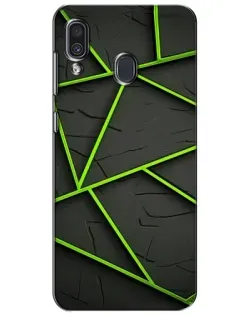 Чехол для Samsung Galaxy A30 2019 (A305F) с картинкой «Зеленые геометрические линии»