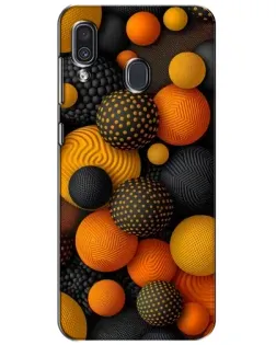 Чехол для Samsung Galaxy A30 2019 (A305F) с картинкой «Объемные оранжевые сферы»