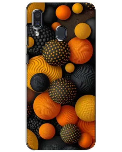 Чехол для Samsung Galaxy A30 2019 (A305F) с картинкой «Объемные оранжевые сферы»
