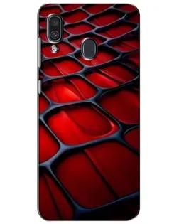 Чехол для Samsung Galaxy A30 2019 (A305F) с картинкой «Красная глянцевая сетка»