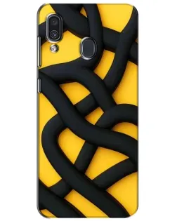 Чехол для Samsung Galaxy A30 2019 (A305F) с картинкой «Черное желтое переплетение»