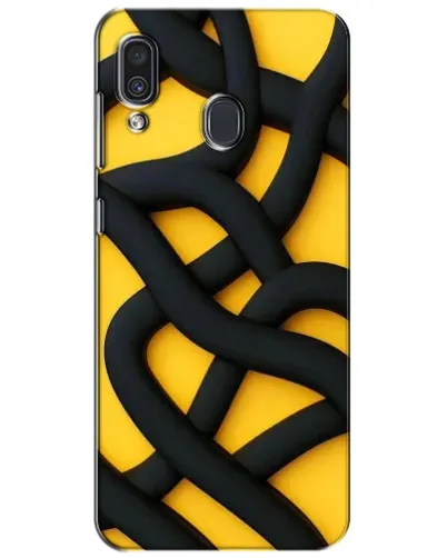 Чехол для Samsung Galaxy A30 2019 (A305F) с картинкой «Черное желтое переплетение»