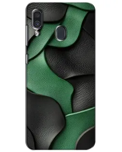 Чехол для Samsung Galaxy A30 2019 (A305F) с картинкой «Зеленые кожаные волны»