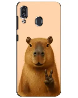 Чехол для Samsung Galaxy A30 2019 (A305F) с картинкой «Капибара виктория»