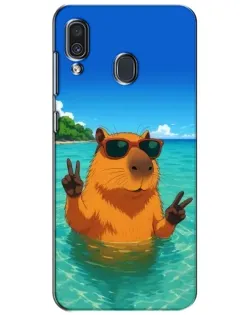 Чехол для Samsung Galaxy A30 2019 (A305F) с картинкой «Морская капибара»