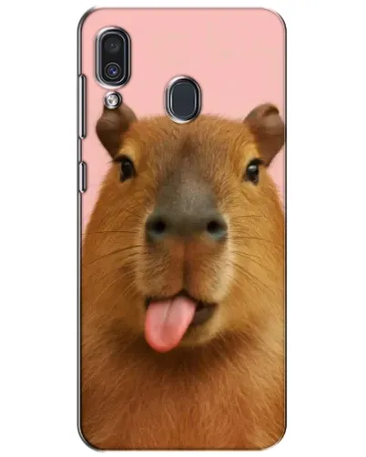 Чехол для Samsung Galaxy A30 2019 (A305F) с картинкой «Капибара с языком»