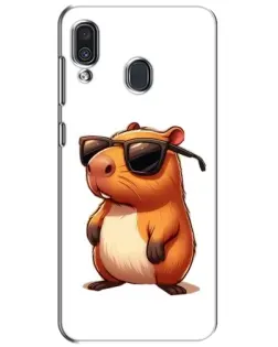 Чехол для Samsung Galaxy A30 2019 (A305F) с картинкой «Капибара в очках»
