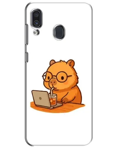 Чехол для Samsung Galaxy A30 2019 (A305F) с картинкой «Капибара с ноутбуком»