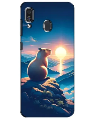 Чехол для Samsung Galaxy A30 2019 (A305F) с картинкой «Закат солнца с капибарой»