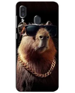 Чехол для Samsung Galaxy A30 2019 (A305F) с картинкой «Капибара золотая цепь»