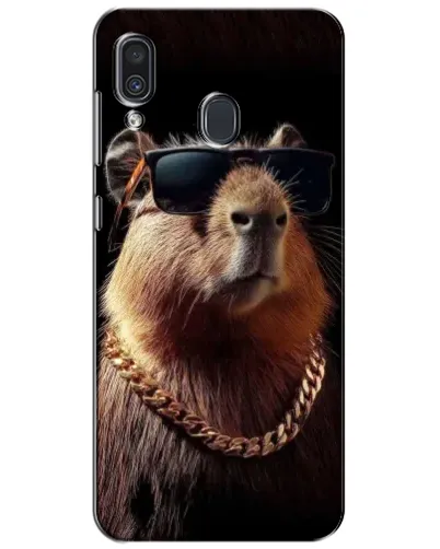 Чехол для Samsung Galaxy A30 2019 (A305F) с картинкой «Капибара золотая цепь»