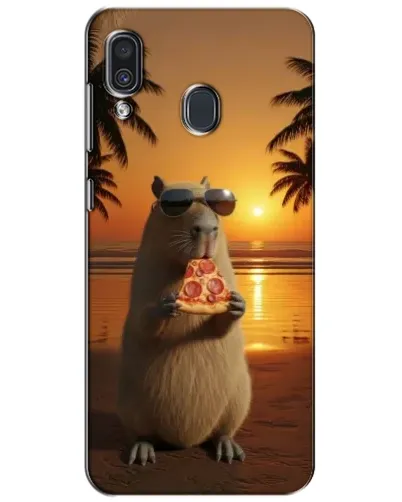 Чехол для Samsung Galaxy A30 2019 (A305F) с картинкой «Капибара с пиццей»