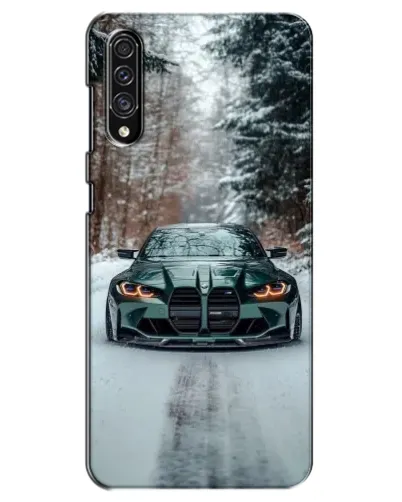 Чехол для Samsung Galaxy A30s (A307) с картинкой «BMW в зимнем лесу»