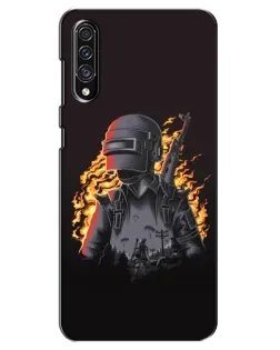 Чехол для Samsung Galaxy A30s (A307) с картинкой «PUBG — огненный силуэт»