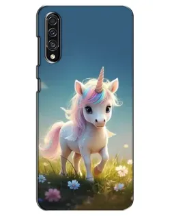 Чехол для Samsung Galaxy A30s (A307) с картинкой «Единорог на поляне»