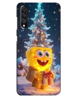 Чехол для Samsung Galaxy A30s (A307) с картинкой «Рождественский Спанч Боб»