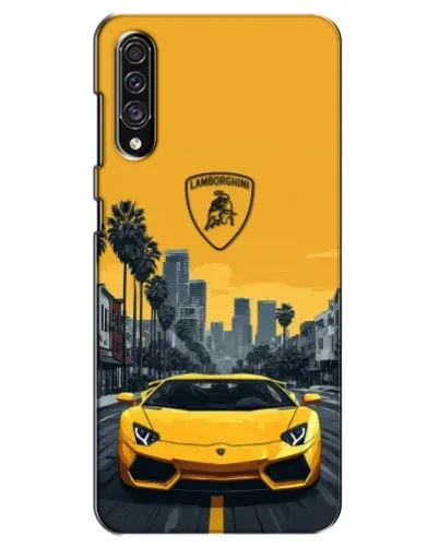 Чехол для Samsung Galaxy A30s (A307) с картинкой «Желтый Lamborghini город»