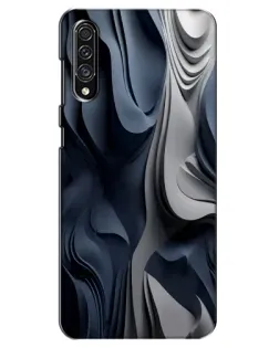 Чехол для Samsung Galaxy A30s (A307) с картинкой «Объемные синие складки»
