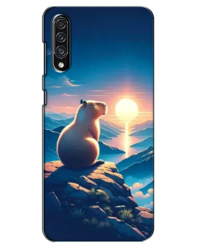 Чехол для Samsung Galaxy A30s (A307) с картинкой «Закат солнца с капибарой»